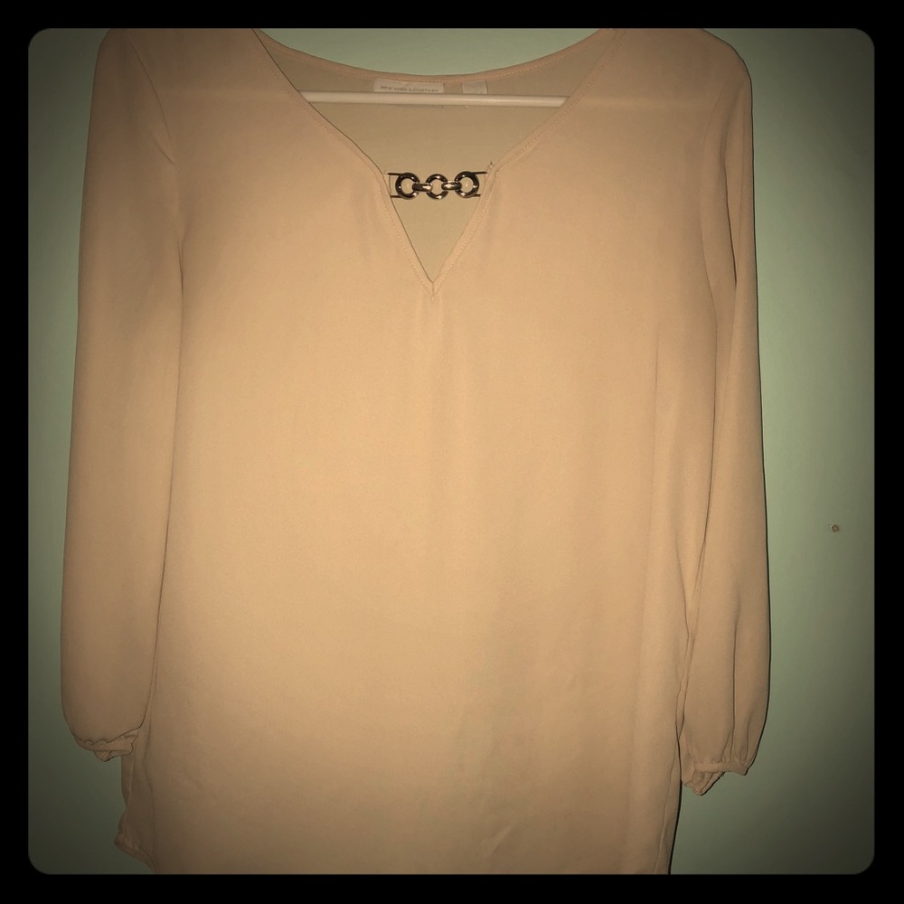 New York and Company cream blouse